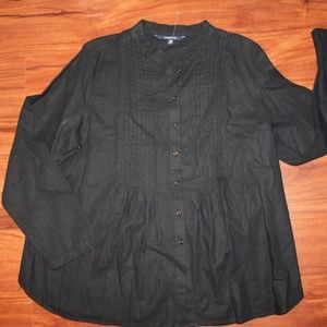 Chadwicks Black Linen buttondown -Unworn 1X